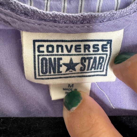 Converse One Star stripes vneck midi cotton blend skater dress y2k skater farm - Picture 4 of 6